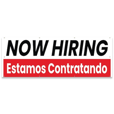 Signmission Now Hiring Estamos Contratando Banner Concession Stand Food Truck Single Sided B-96-30113
